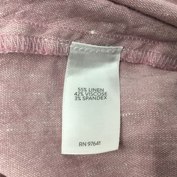 J.Jill Linen Stretch Button Hem Ankle Pants Rosebud Pink - Picture 10 of 12